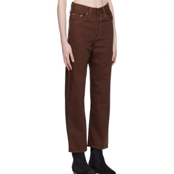 NWT Levi's Brown Ribcage Straight Ankle Denim Jeans Size 29X27 High-Rise - Picture 3 of 7
